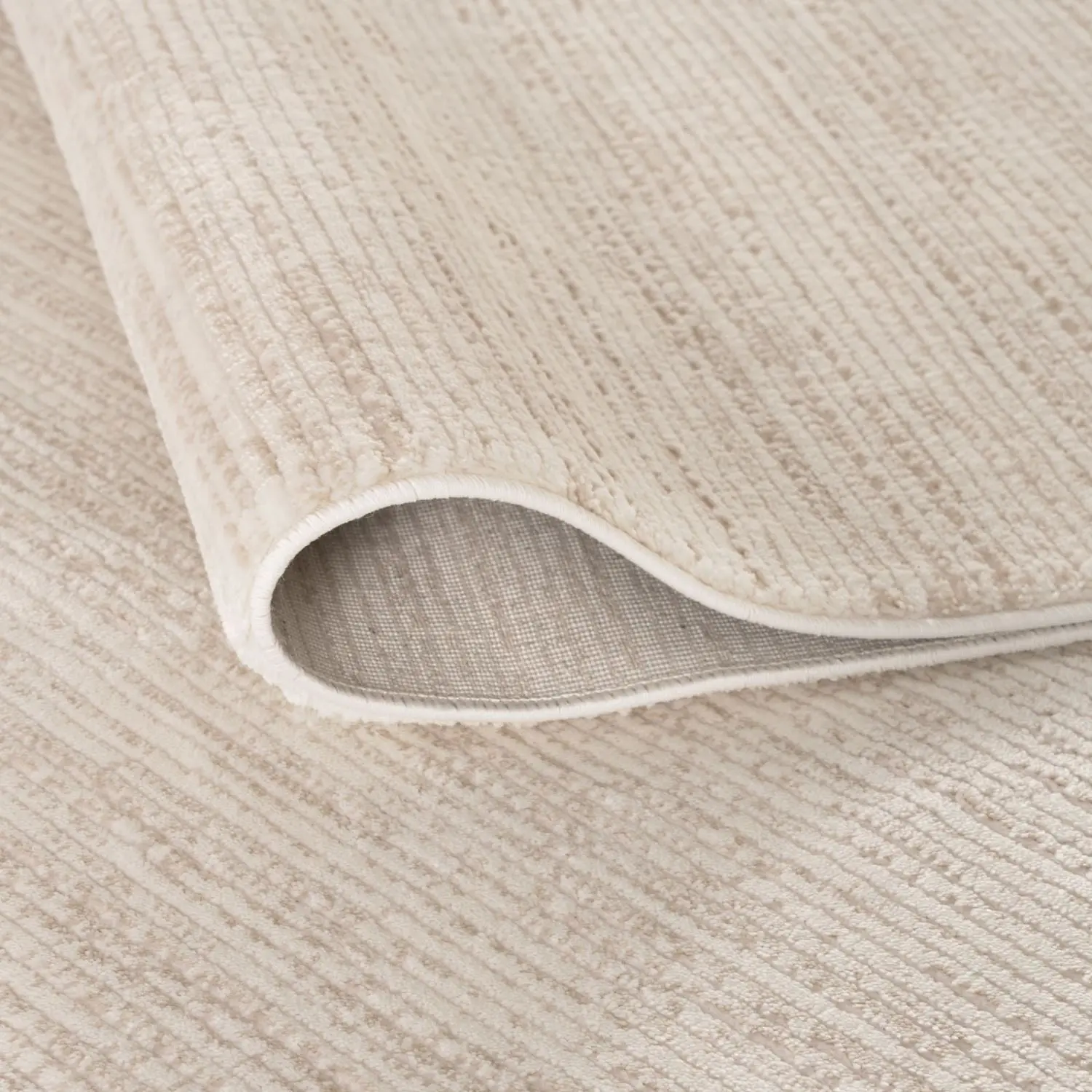 Carmel Cream-Beige Striped Rug | 6010 - Image 3