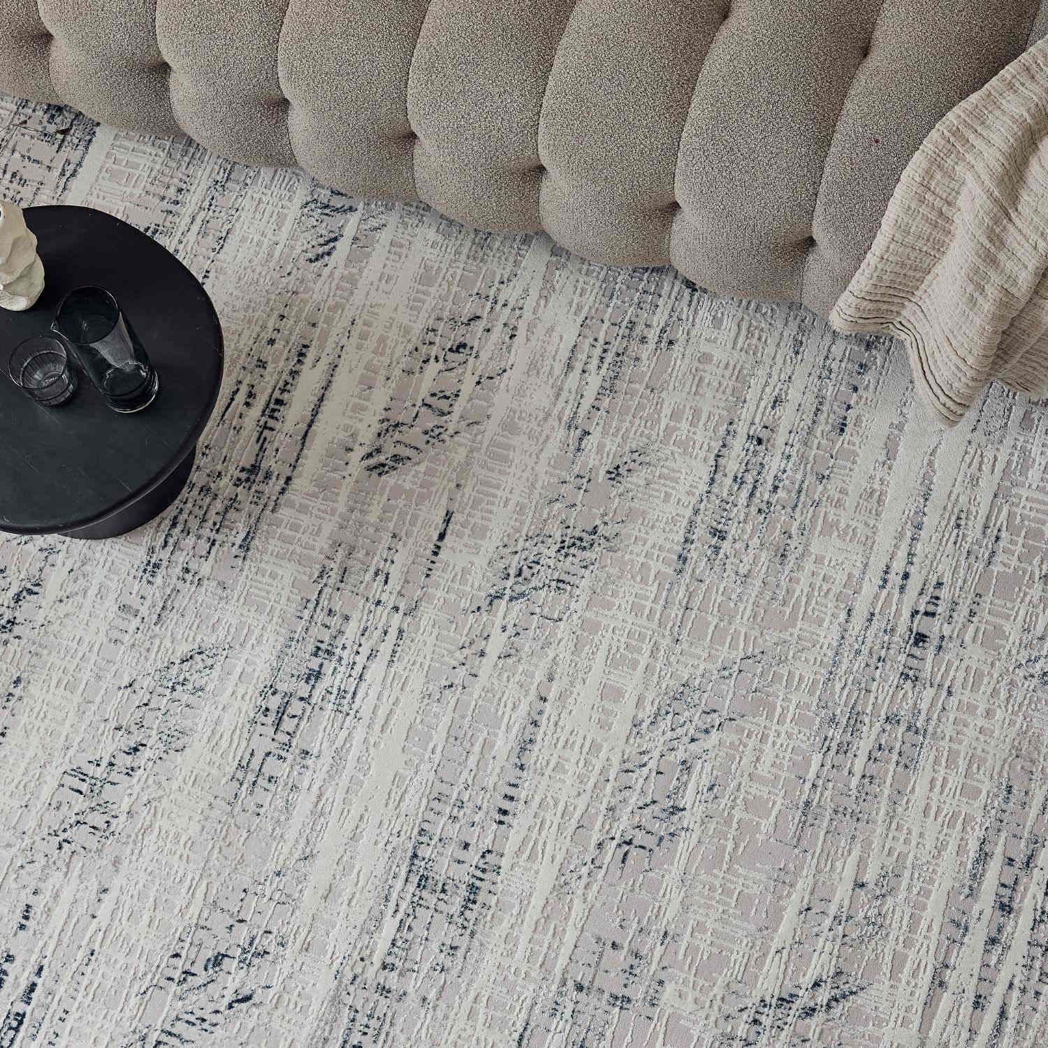 Carmel Cream-Blue Abstract Rug | 6030 - Image 6