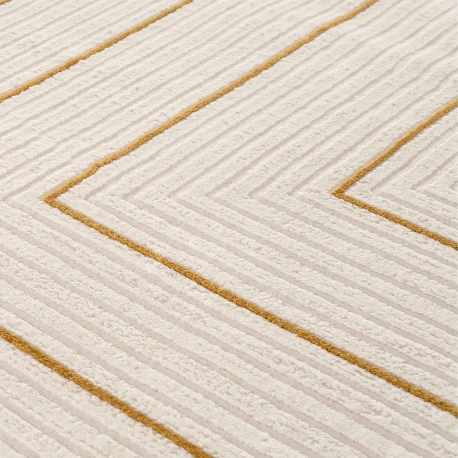 Carmel Cream-Gold Geometric Rug | 6040 - Image 2
