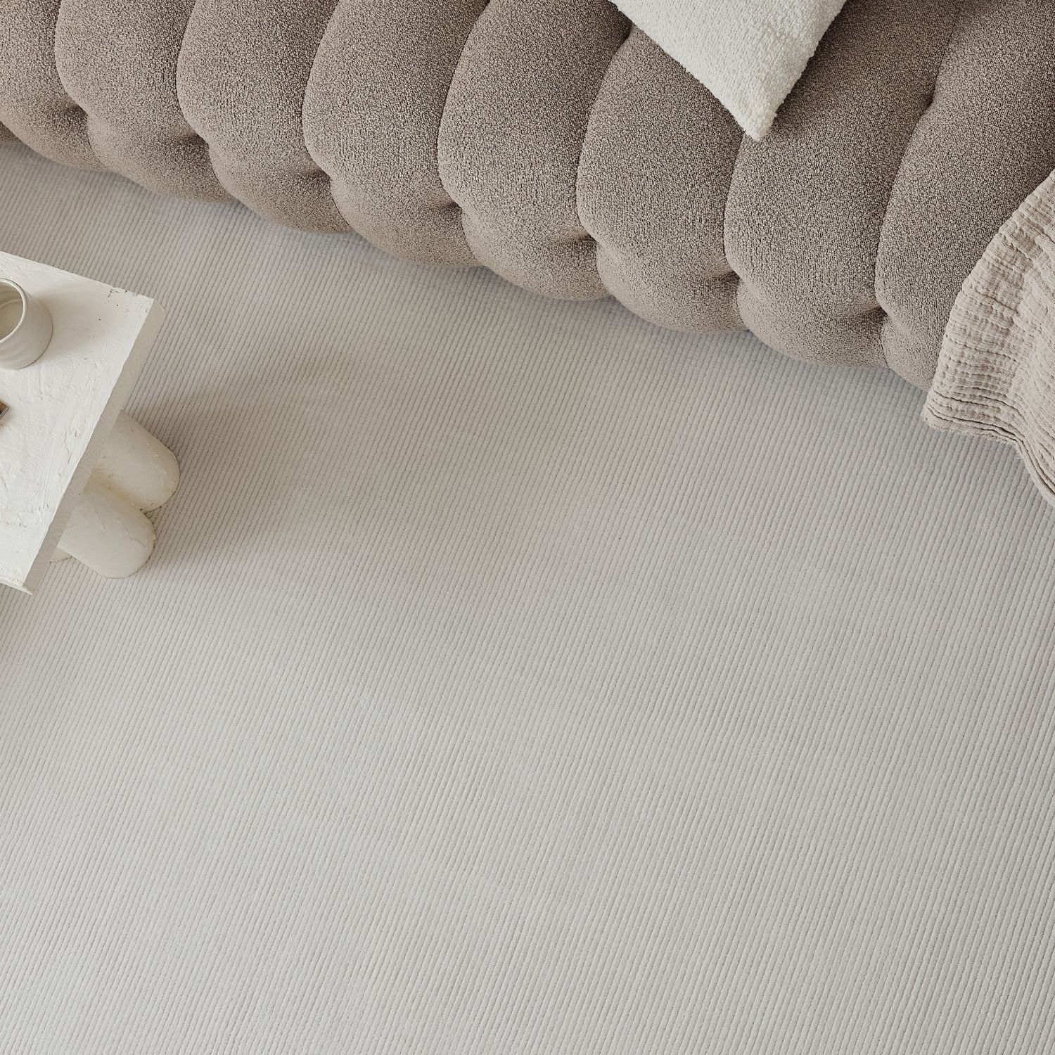 Carmel Cream Striped Rug | 6010 - Image 6