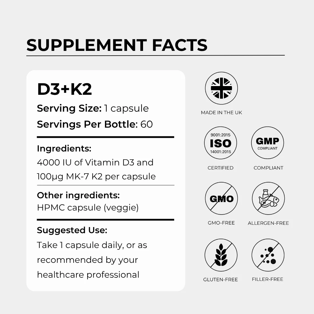 Charava Vitamin D3 (4000IU) + K2 (MK-7) - Image 6