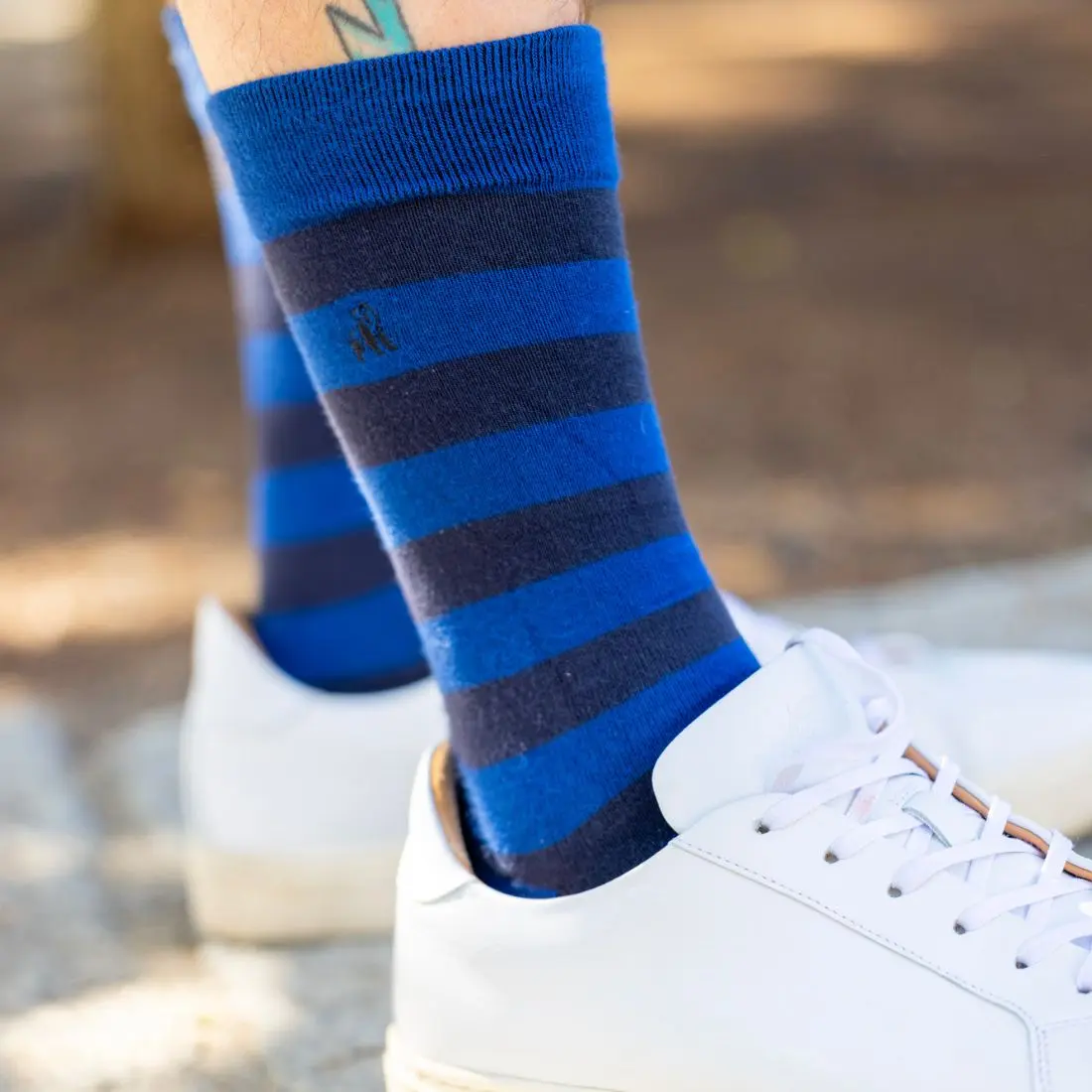 Charcoal Striped Bamboo Socks - Image 2
