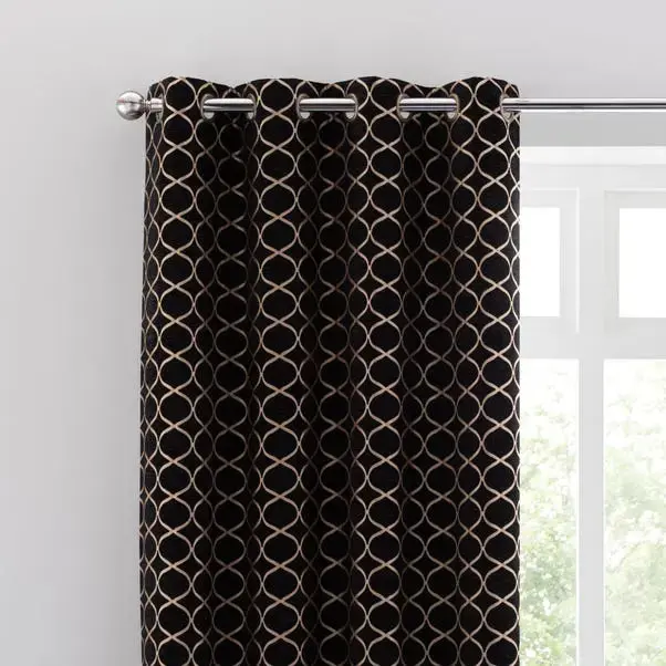 Chenille Ogee Eyelet Curtains - Image 6