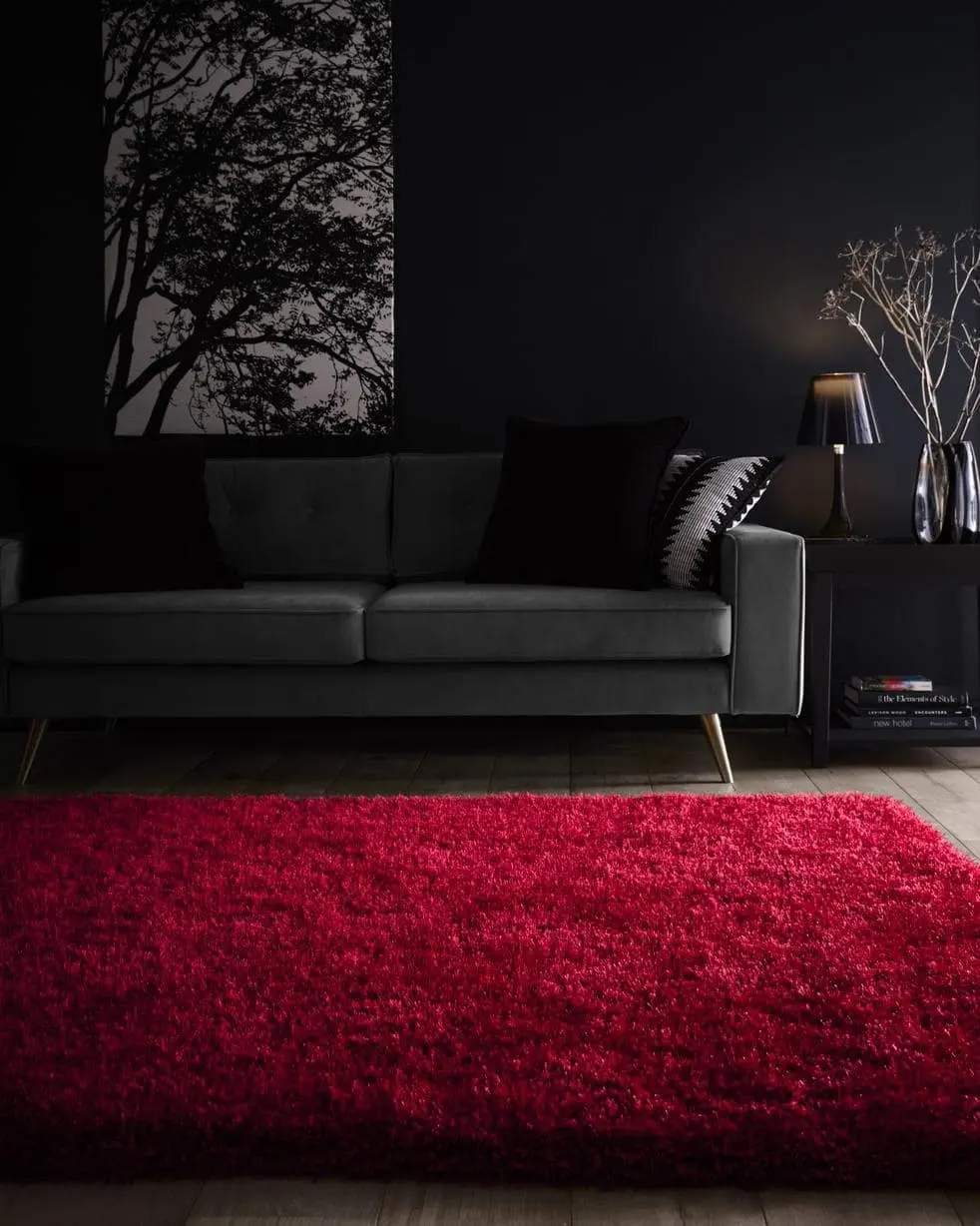 Chicago Red Shaggy Rug - Image 5