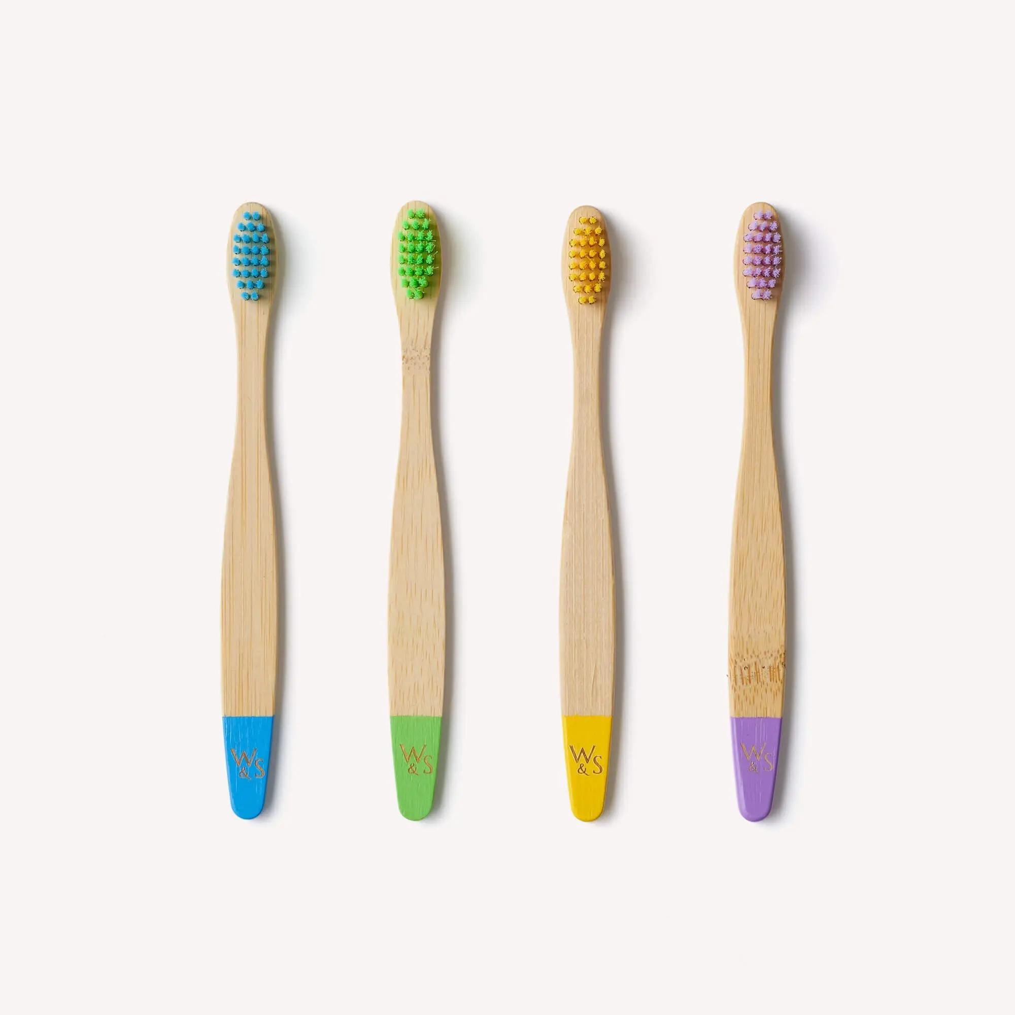 Children's Bamboo Toothbrush - 4 Pack - Multi-Colour - Image 4