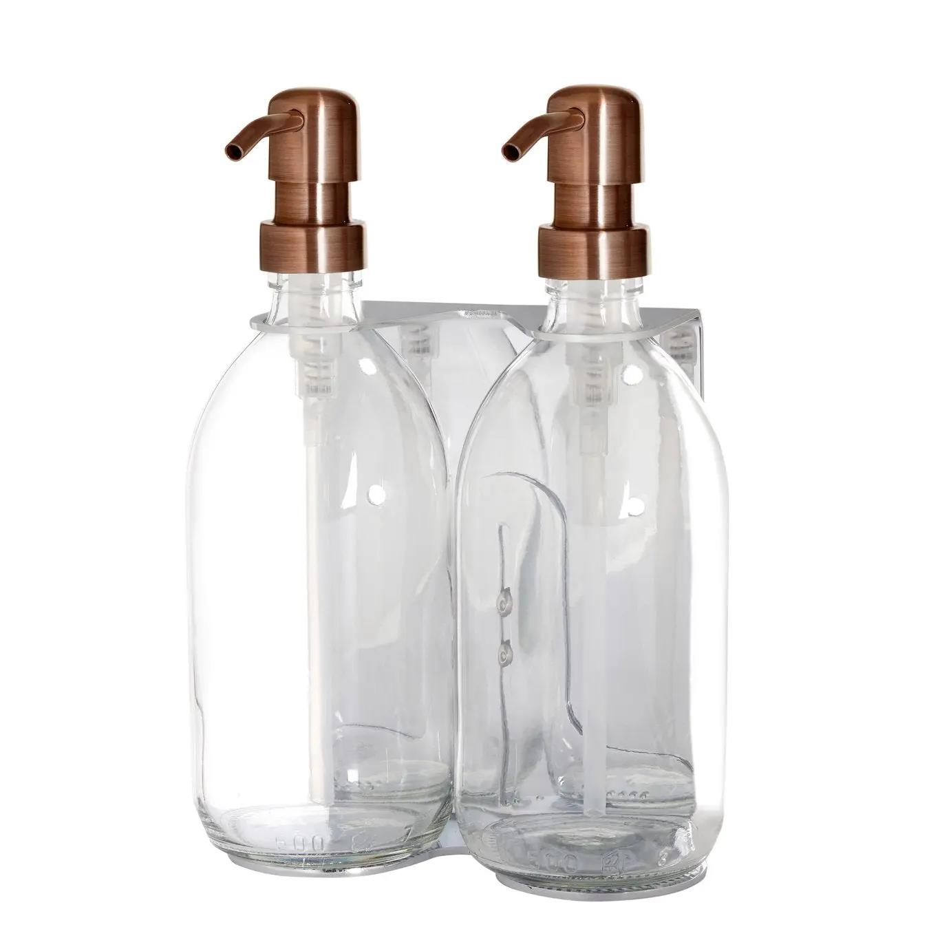 Chrome Double Wall Mounted Soap Dispenser - Image 10