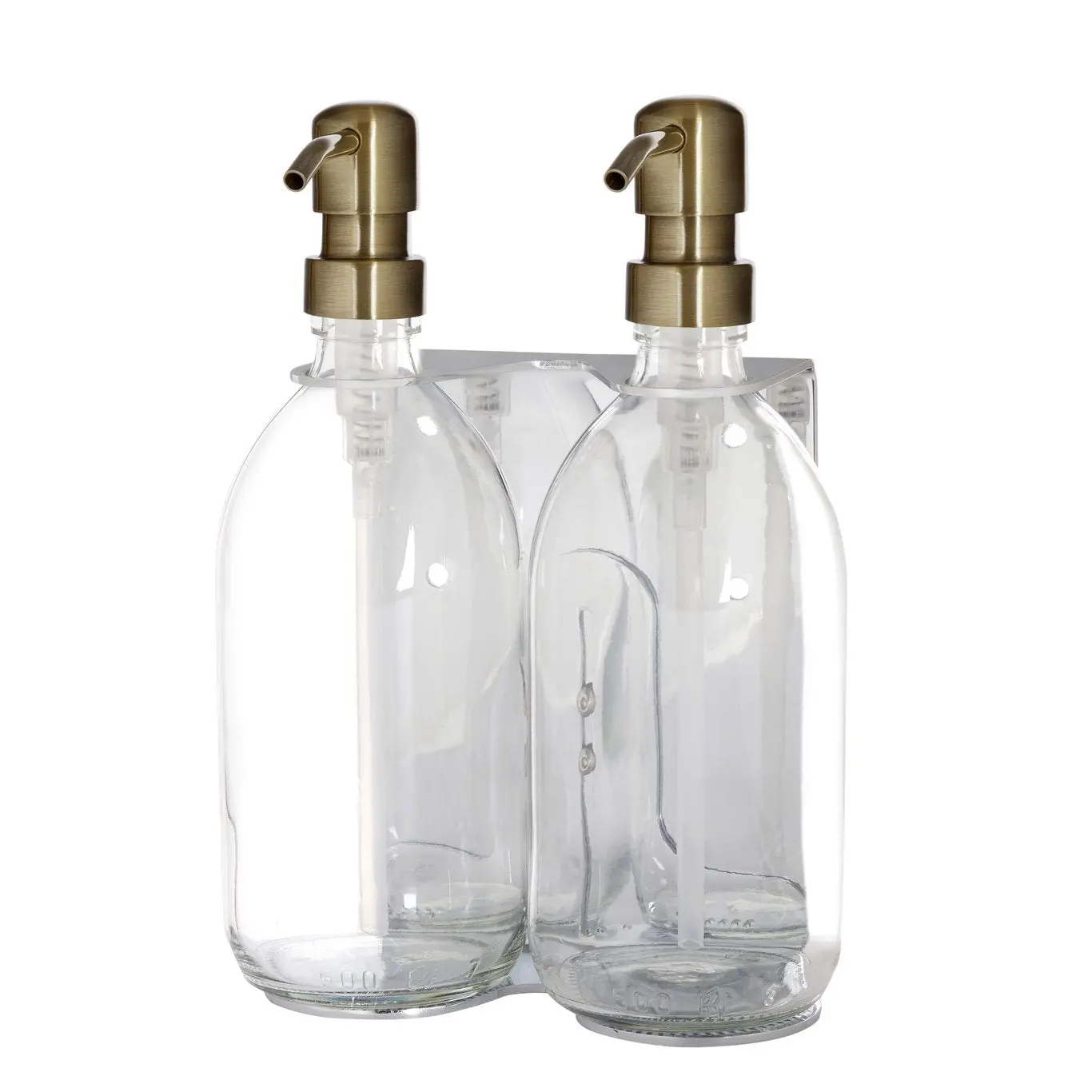 Chrome Double Wall Mounted Soap Dispenser - Image 11