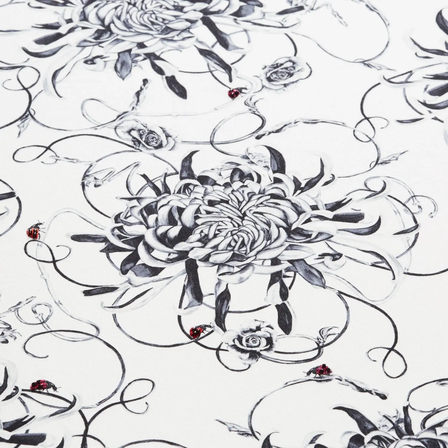 Chrysanthemum Hand Embroidered Cushion - Medium - Image 2