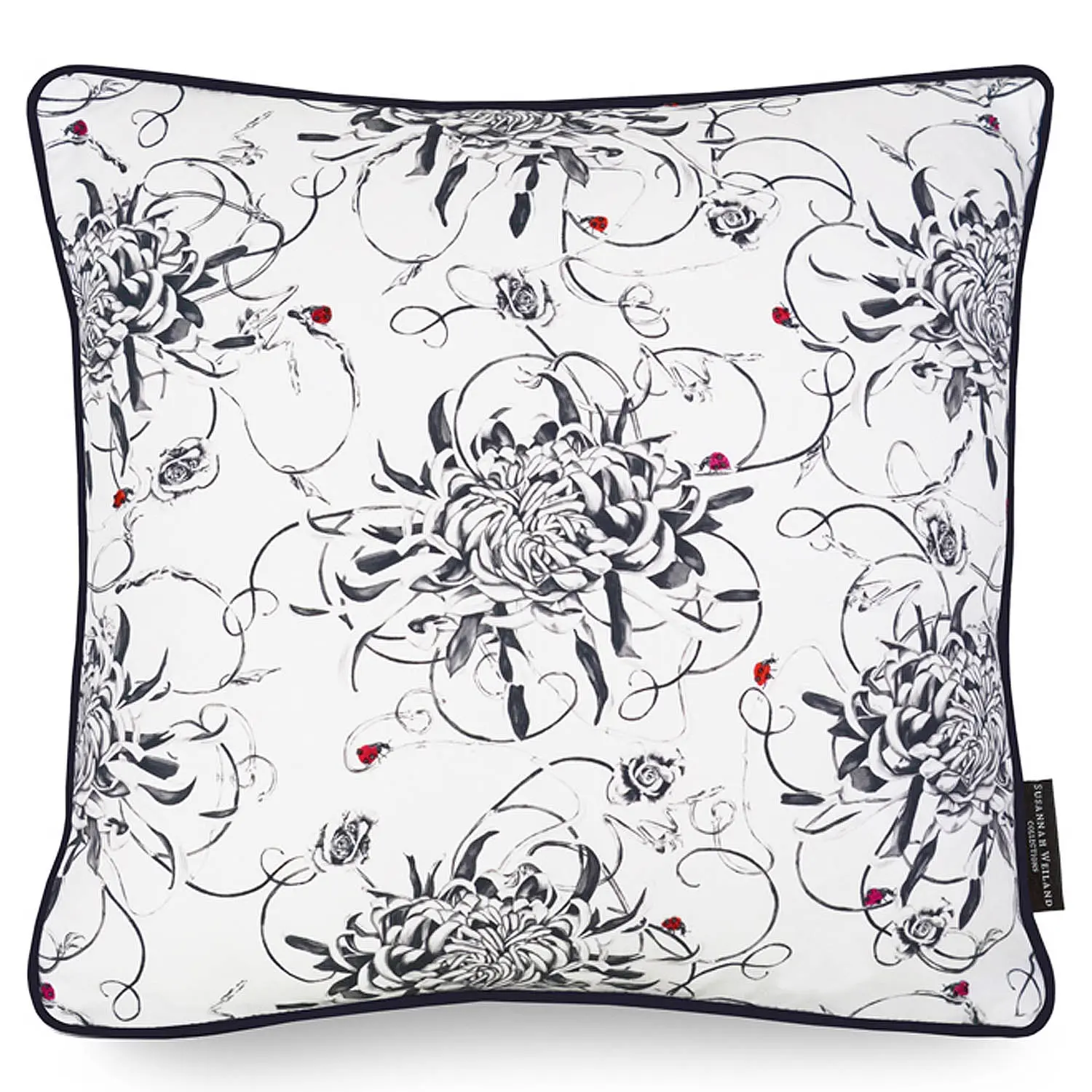 Chrysanthemums Hand Embroidered Cushion - Mini
