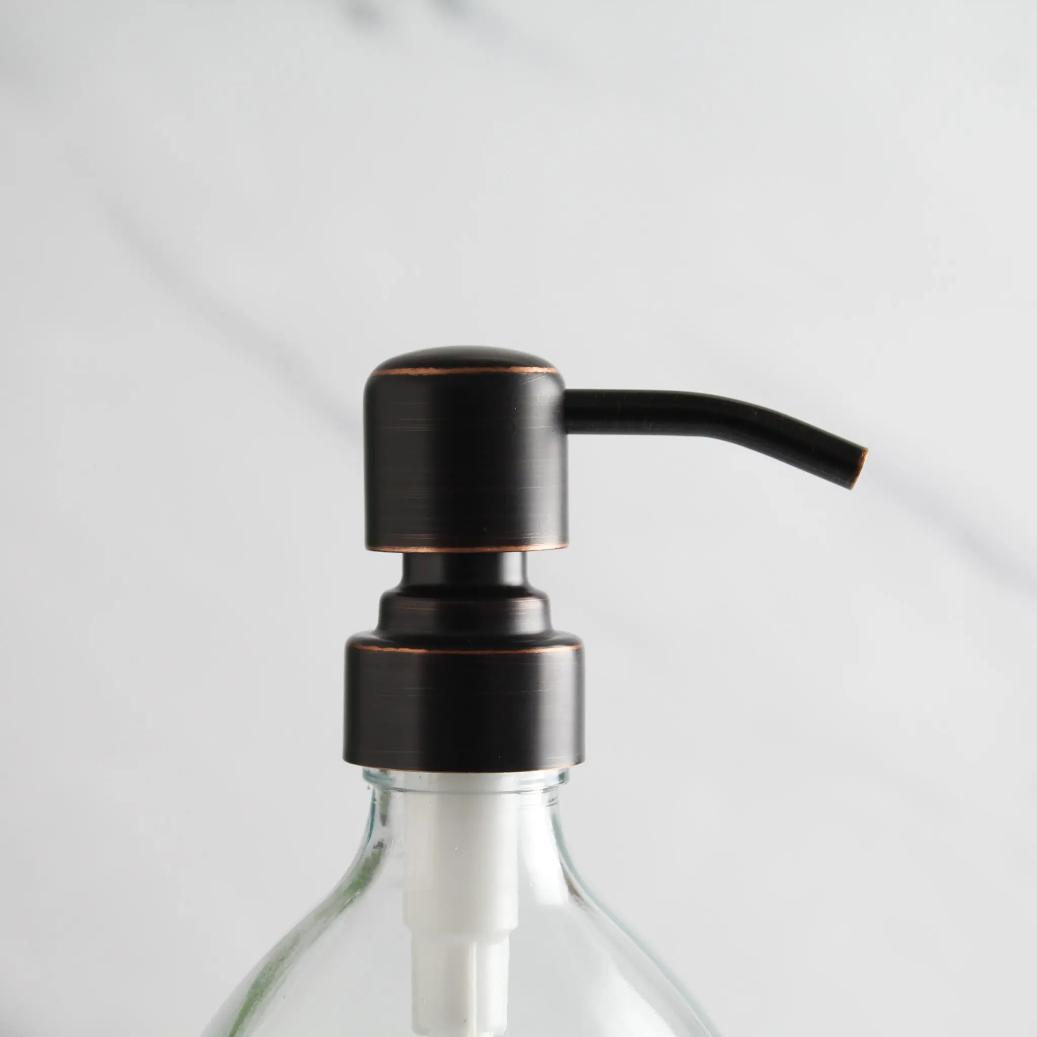 Clear Plastic Dispenser Bottle With Black/Copper Pump - Image 6