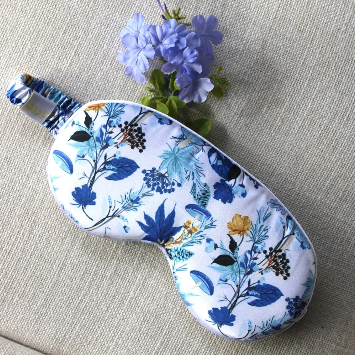 Cornflower Cloud Padded Satin Sleep Mask - Image 3