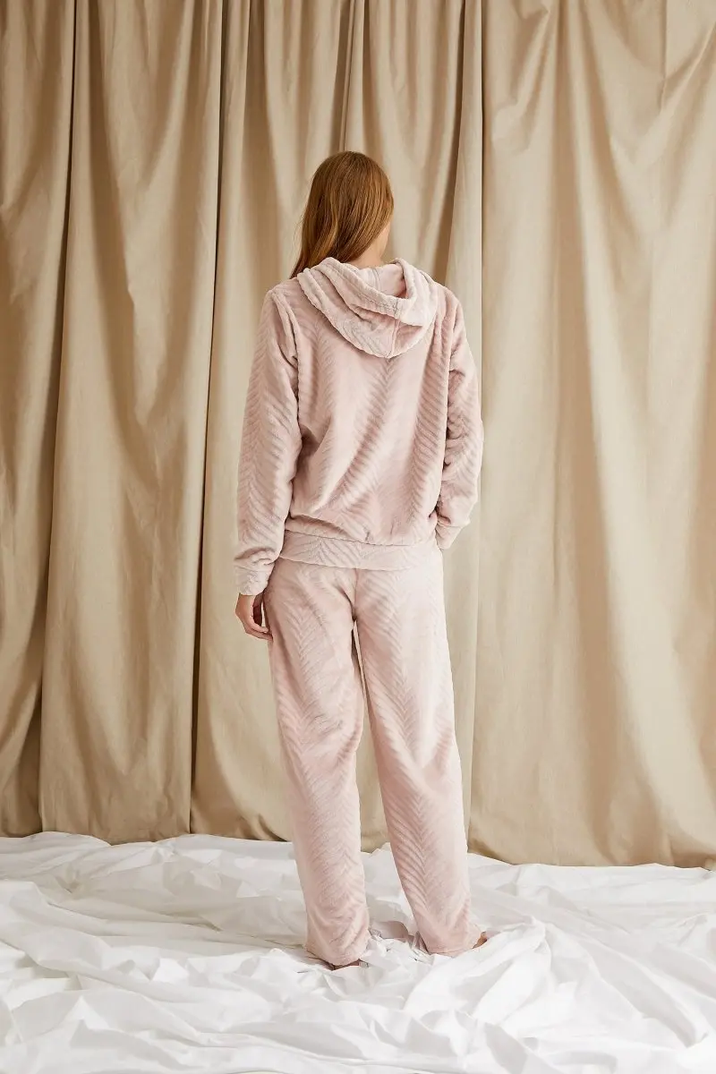Cosy Chevron Lounge Suit in Rose - Image 3