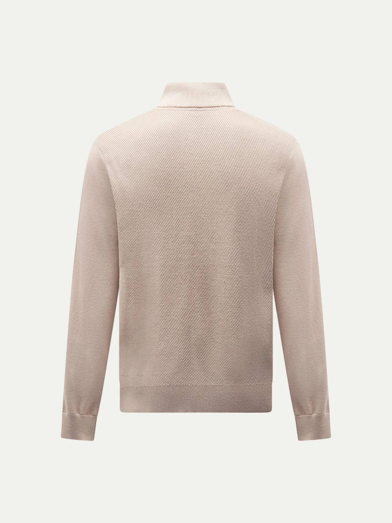 Cotton Blend Rib Knit ¼ Zip in Simply Taupe - Image 7