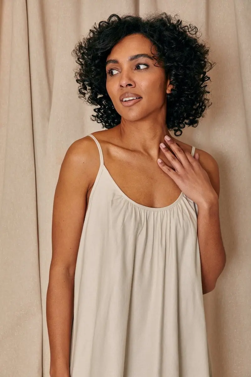 Cotton Modal Swing Chemise in Natural - Image 3