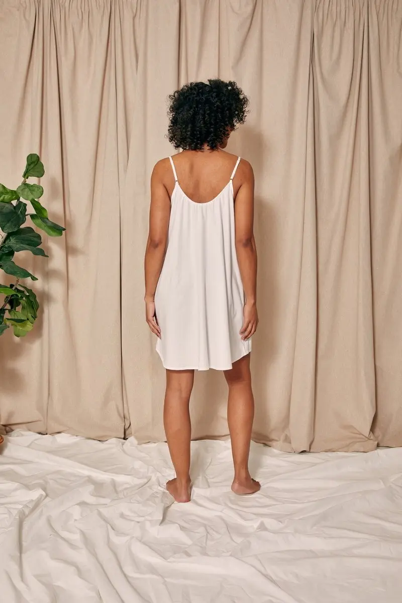 Cotton Modal Swing Chemise in White - Image 4
