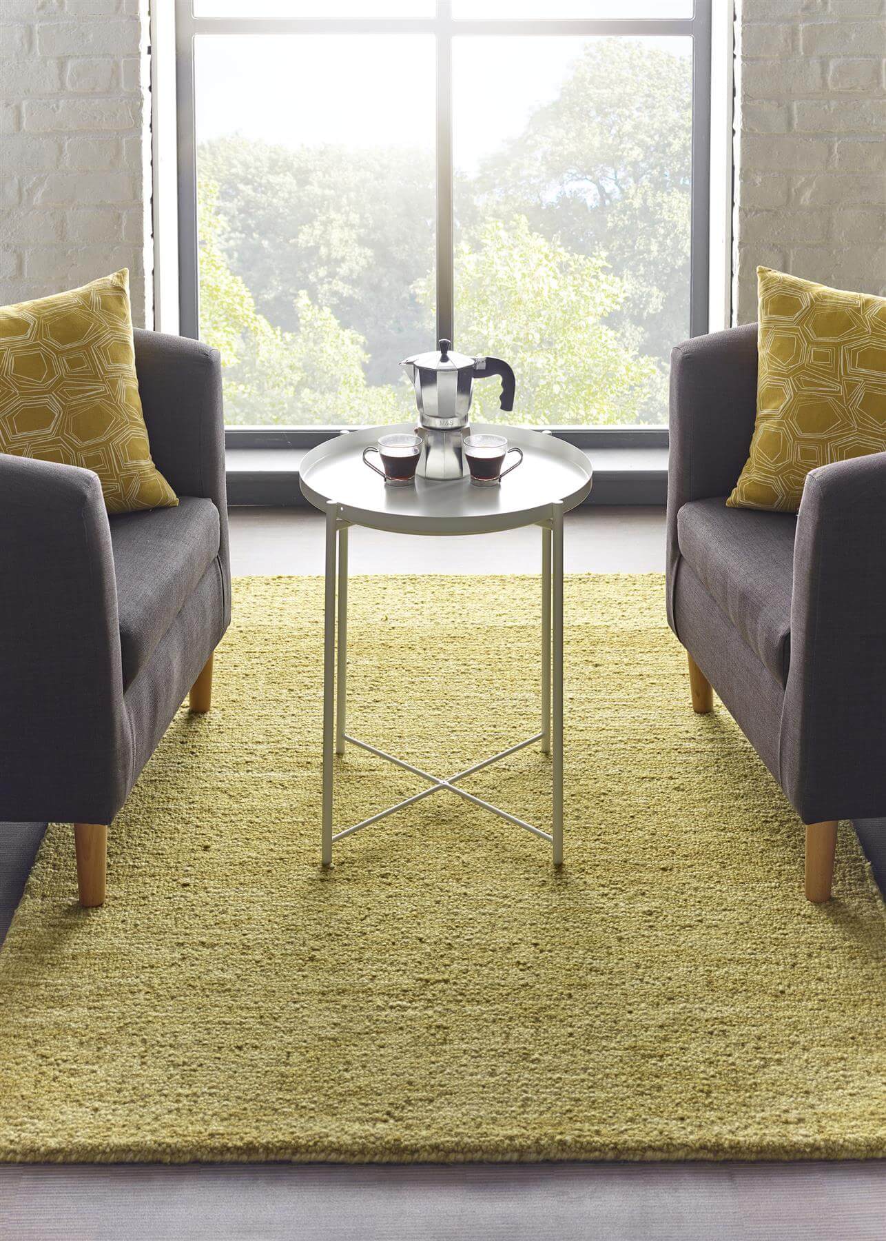 Country Autumn Gold Solid Wool Rug - Image 2