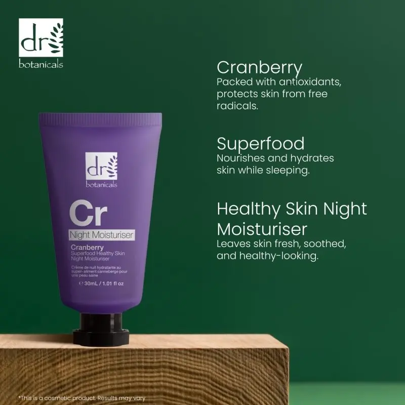 Cranberry Superfood Healthy Skin Night Moisturiser 30ml - Image 6