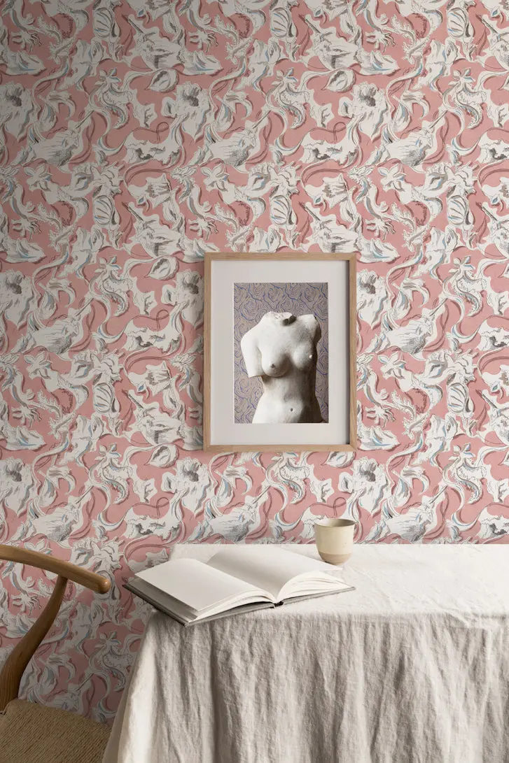 Dali's Mermaid - Blush - Wallpaper - Image 4