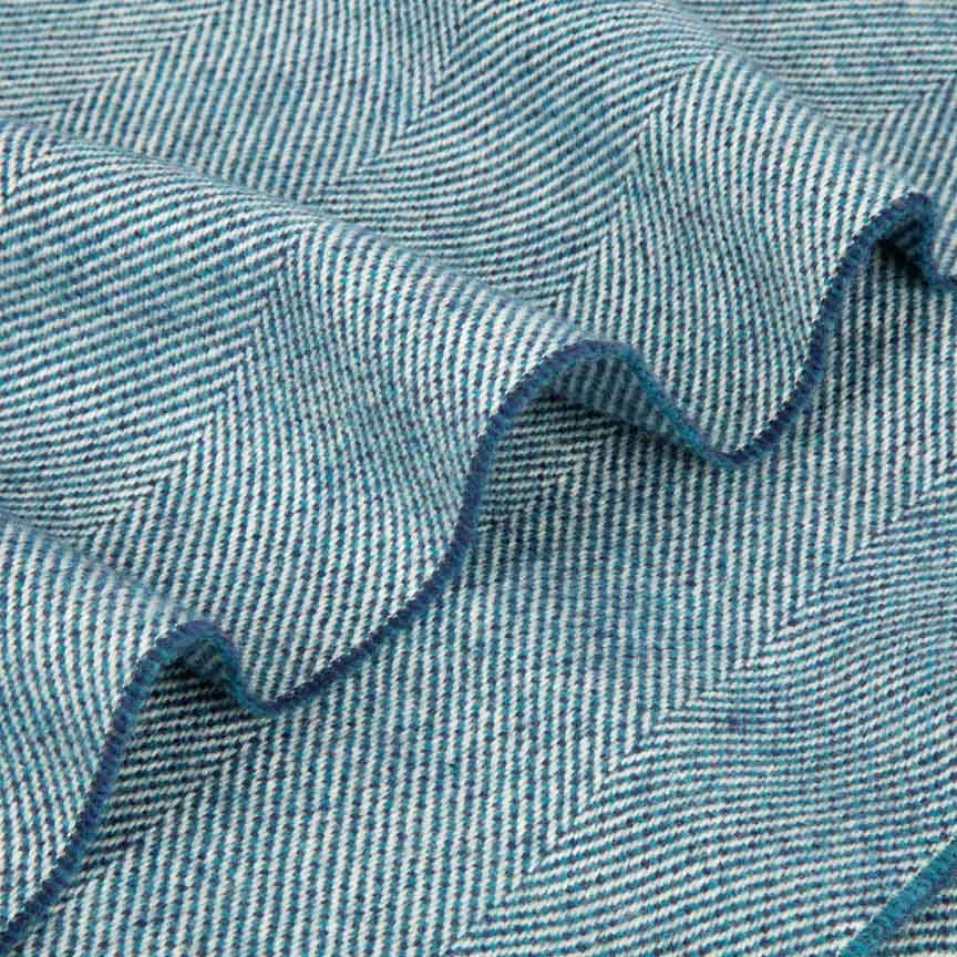Daydreams - Merino Lambswool Throw - Sea Blue - Image 5