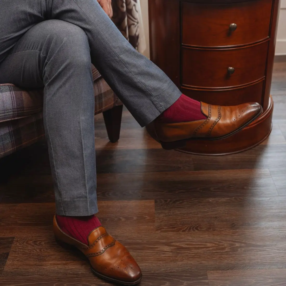 Deep Burgundy Bamboo Socks - Image 3