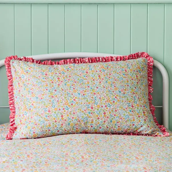 Ditsy Frill Reversible Duvet Cover and Pillowcase Set - Image 2