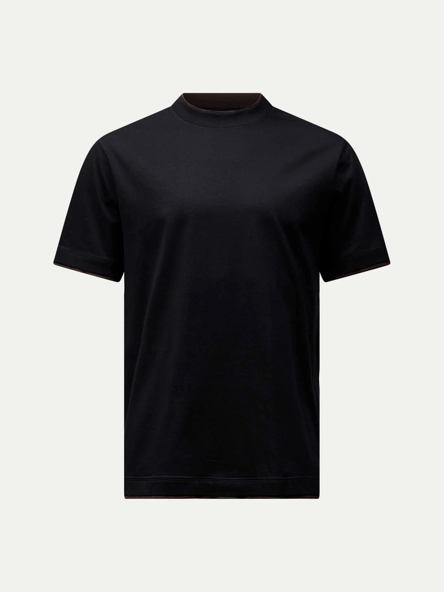 Black Mens Double Layer Mercerised Cotton T-Shirt - Image 7
