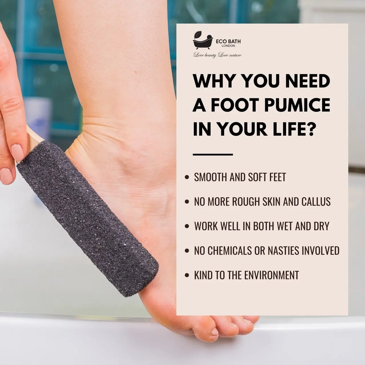 Eco Bath Foot File - Curved Black Pumice - Image 4