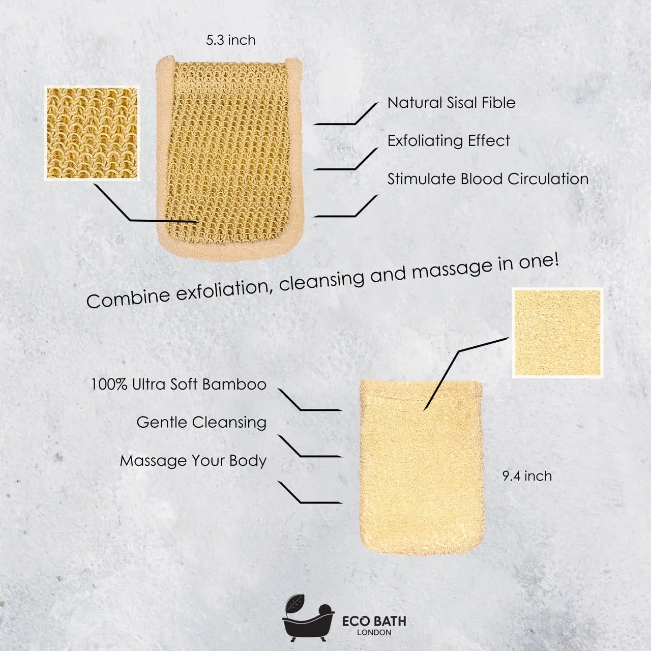 Bamboo and Cotton Massage Mitt - Image 8