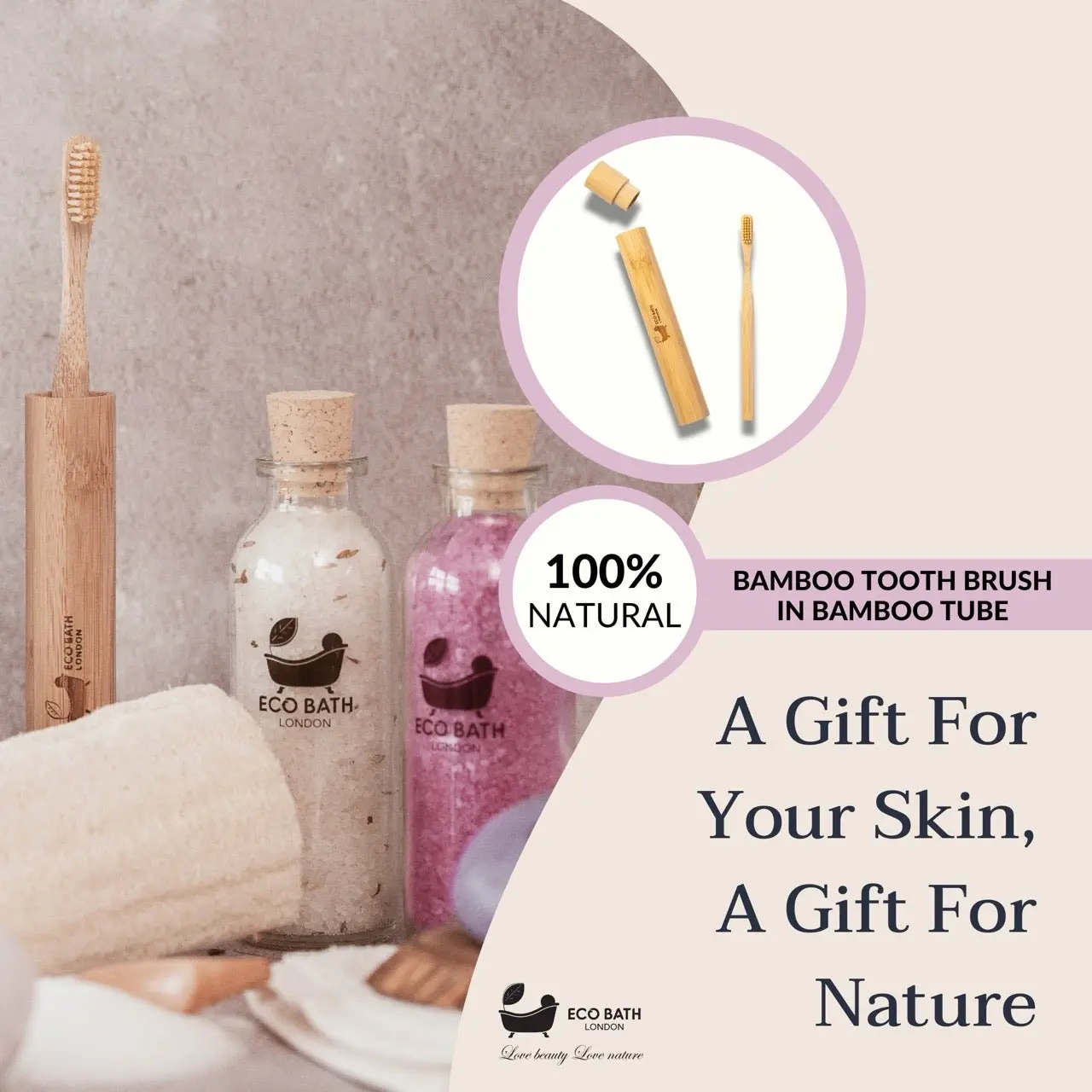 Bamboo Toothbrush in Bamboo Tube Travel Case - Image 7