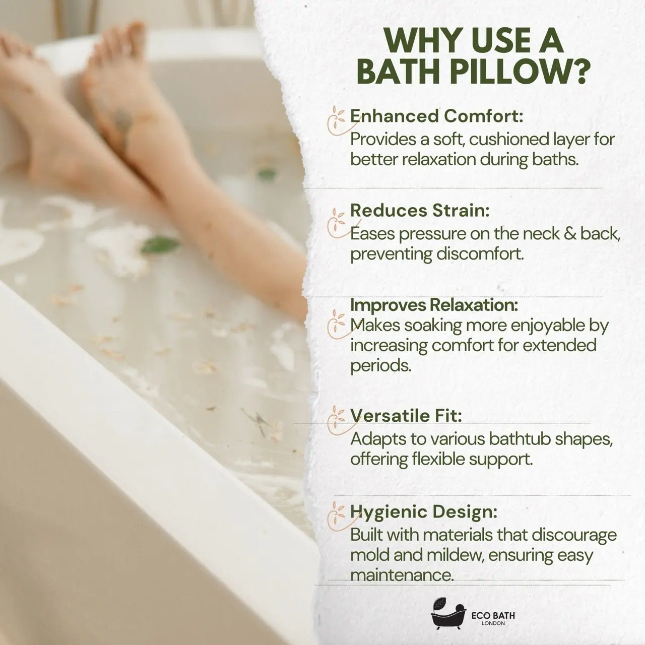 Bath Pillow - Waterproof Bathtub Pillow for Head & Neck - Image 4