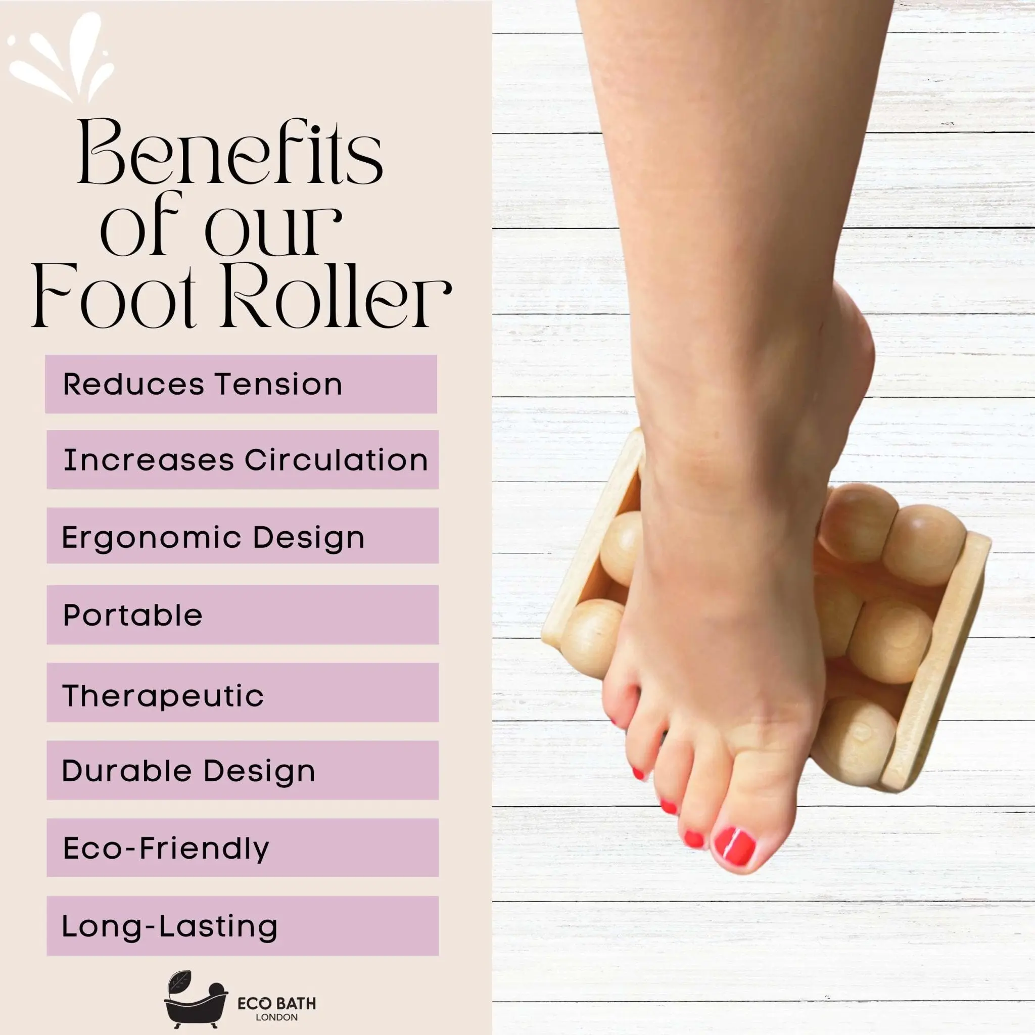 Foot Roller - Wooden Foot Roller Massager for Pain Relief and Improved Circulation - Image 4