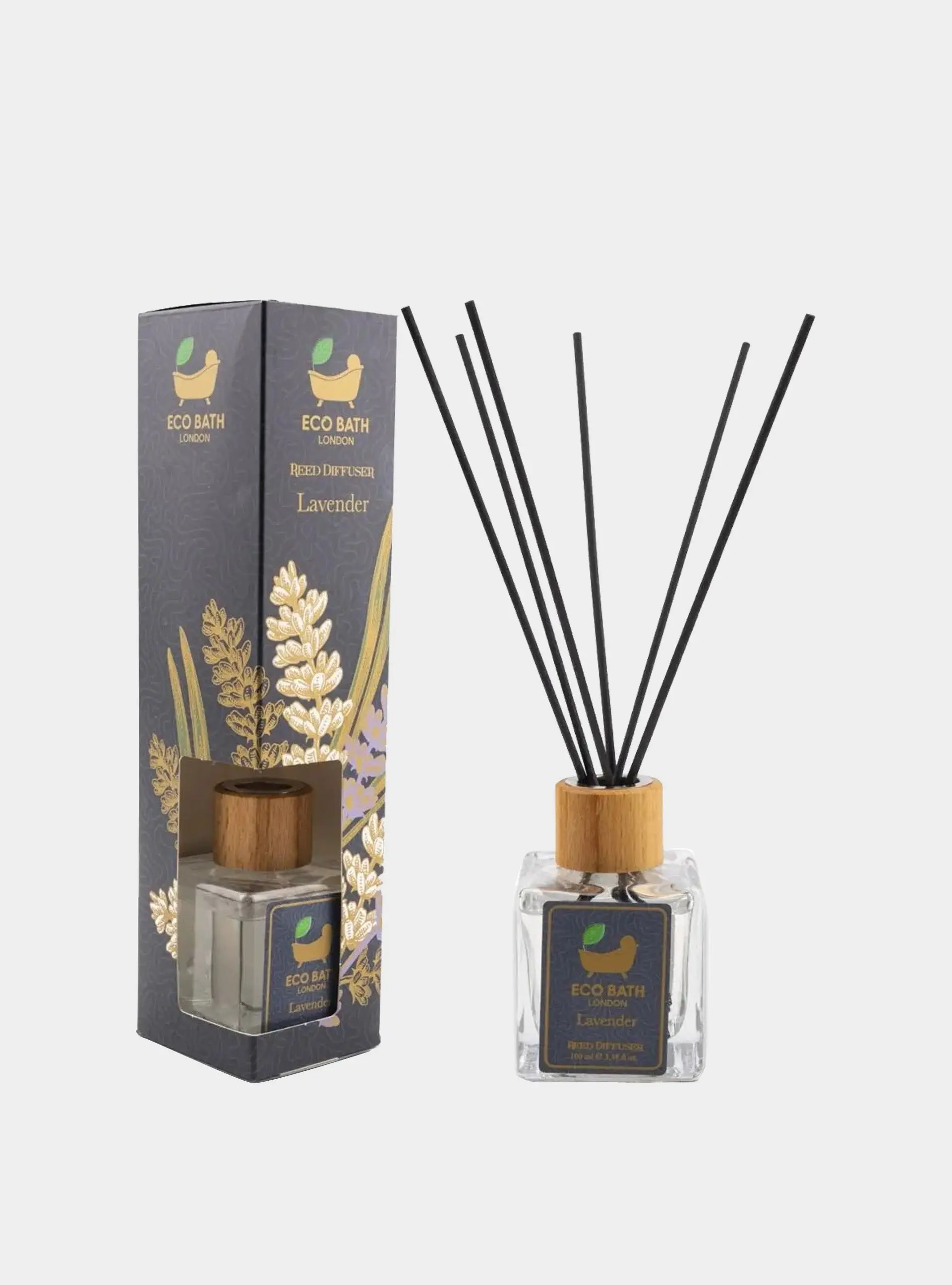 French Lavender Reed Diffuser - Luxurious Home Fragrance with Natural Essential French Lavender Oil, 100ml (3.38 Fl.Oz)