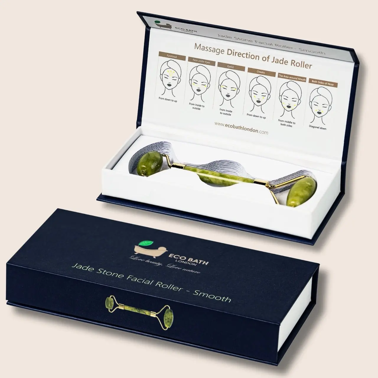 Jade Face Roller - Smooth End - Image 3