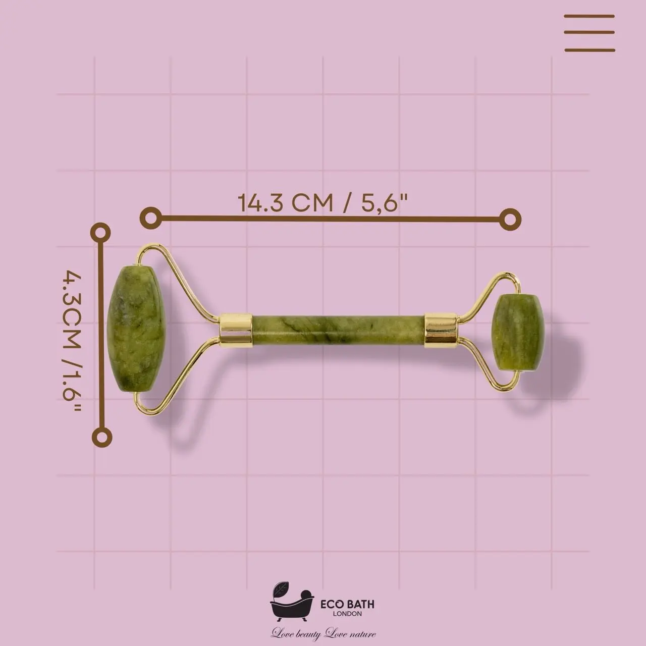 Jade Face Roller - Smooth End - Image 7