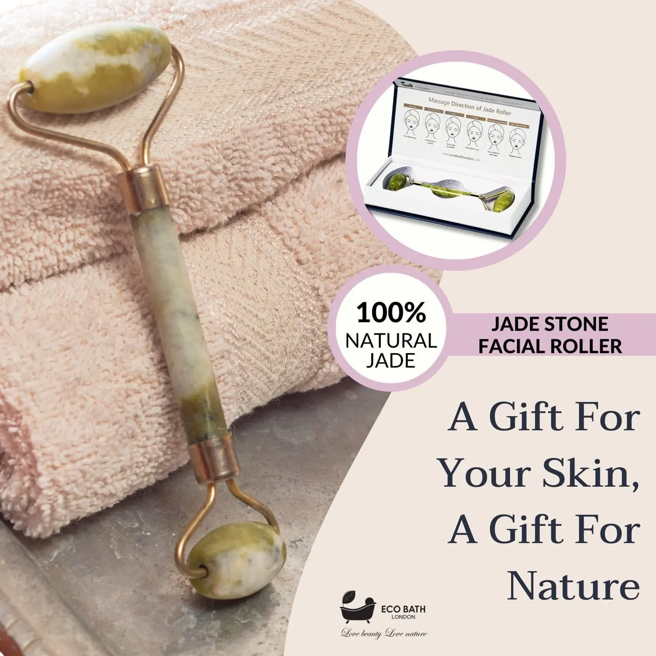 Jade Face Roller - Smooth End - Image 8