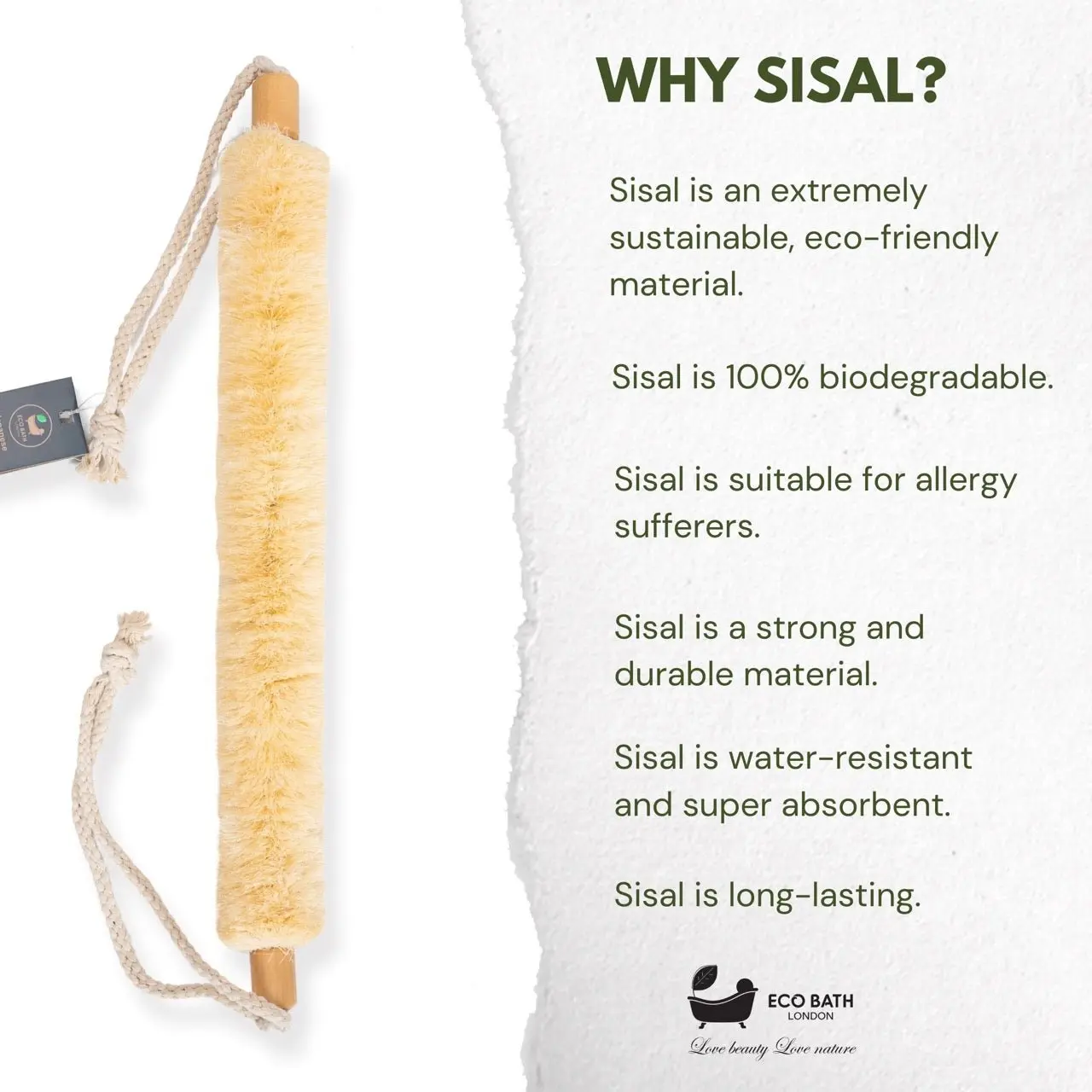 Natural Sisal Body Strap - Premium Exfoliating Back Scrubber - Image 4