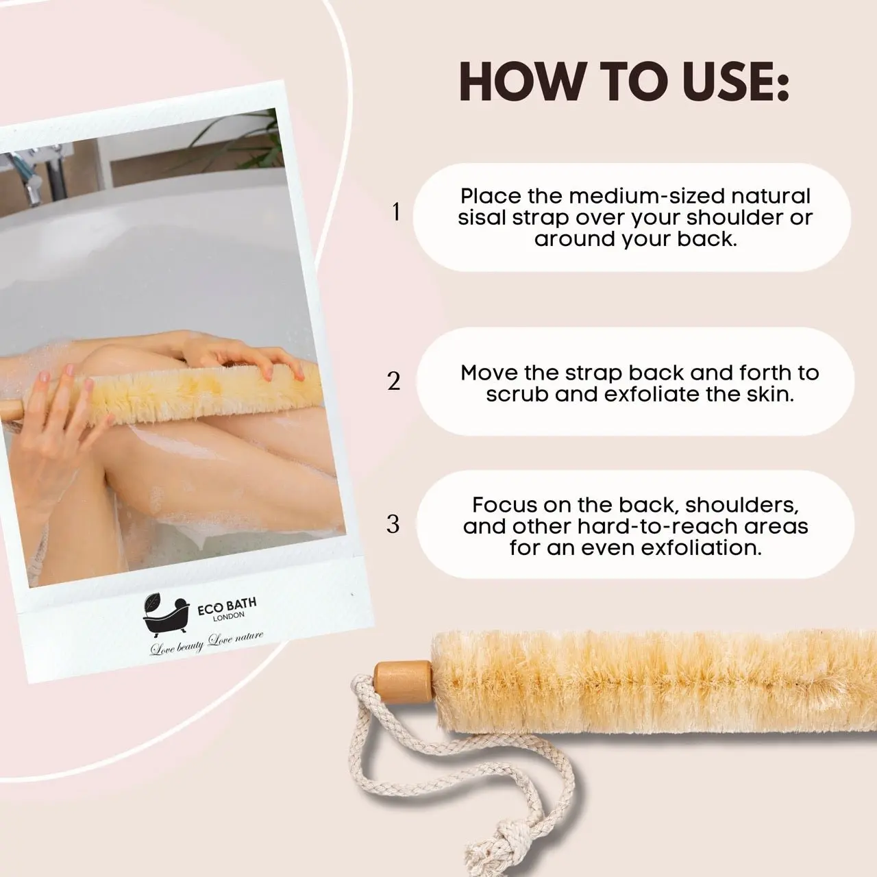 Natural Sisal Body Strap - Premium Exfoliating Back Scrubber - Image 5
