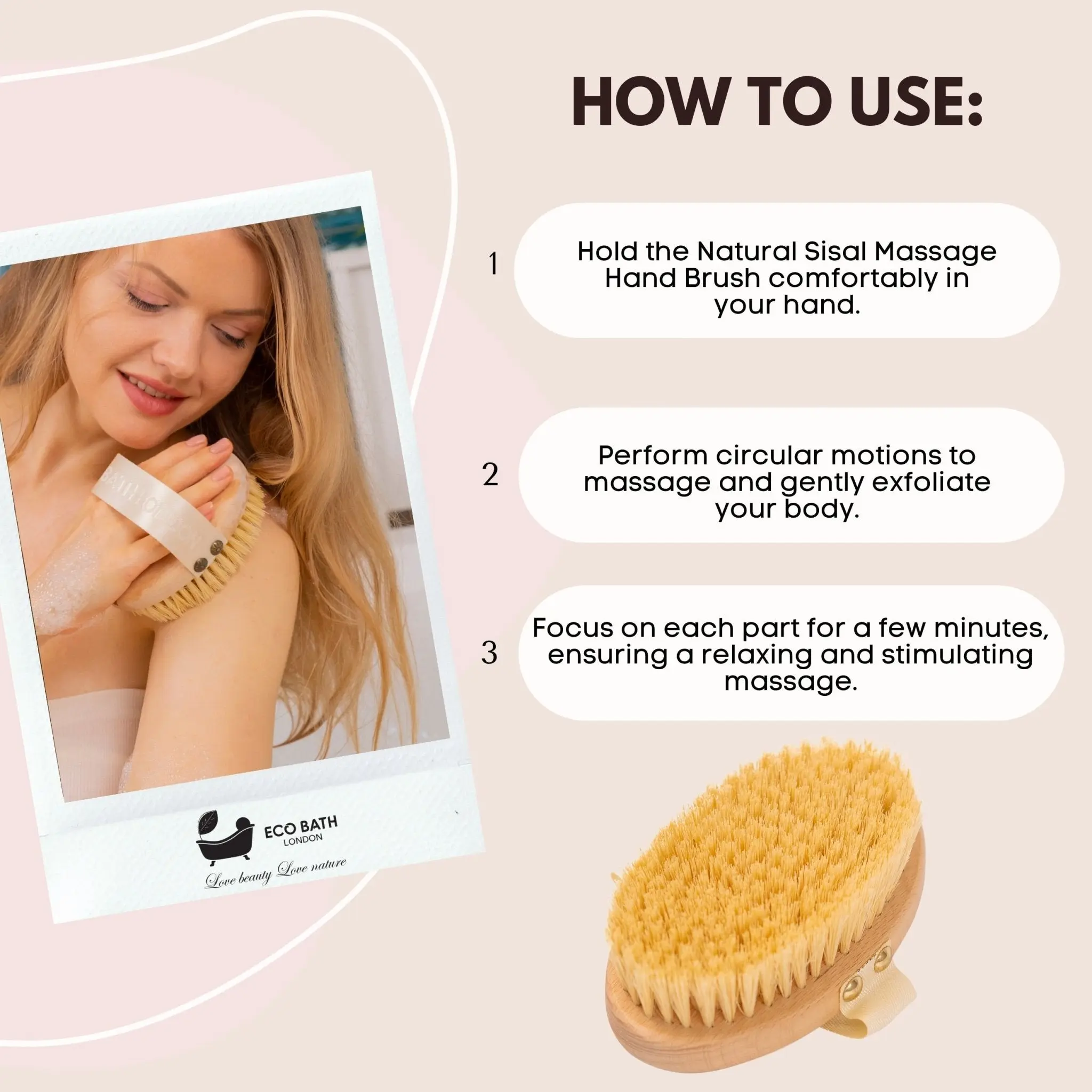 Natural Sisal Massage Hand Brush - Dry Brushing Hand Brush for Exfoliation - Image 5