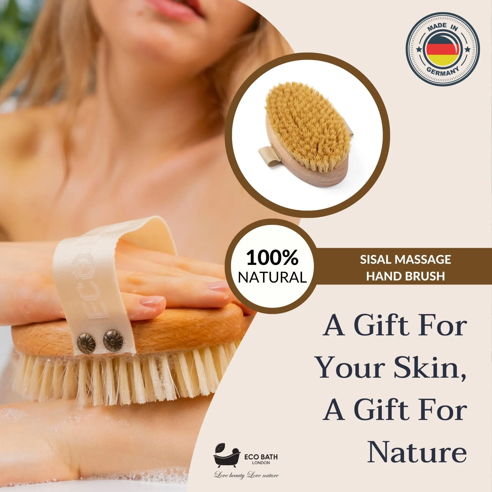 Natural Sisal Massage Hand Brush - Dry Brushing Hand Brush for Exfoliation - Image 7