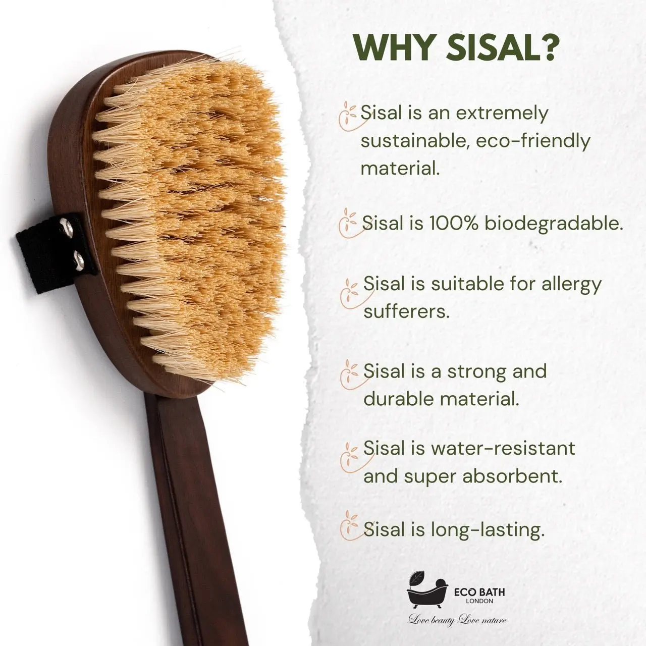 Natural Sisal Walnut Wood Body Brush - Luxurious Dry Brushing Body Brush - Image 4