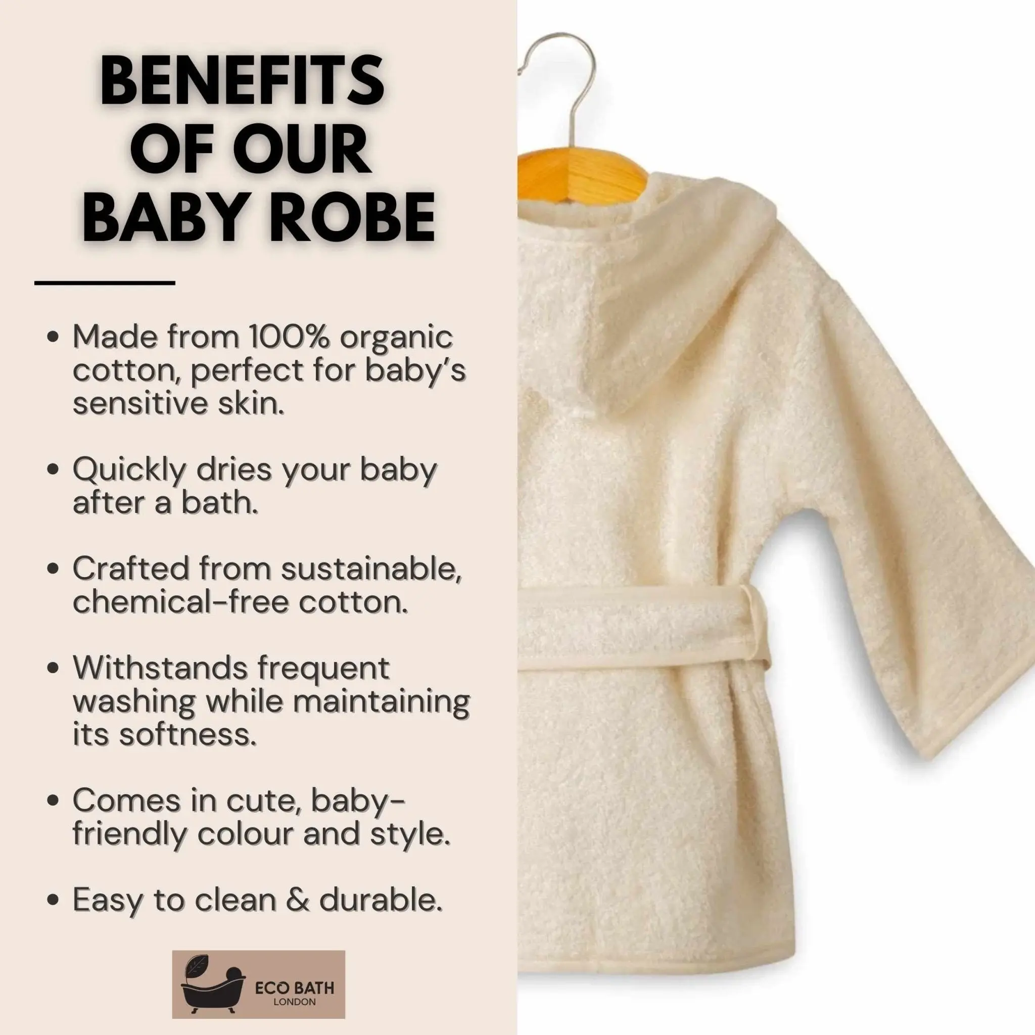 Organic Cotton Baby Robe - Available in Sizes 0-2 Years and 3-5 Years - Image 4