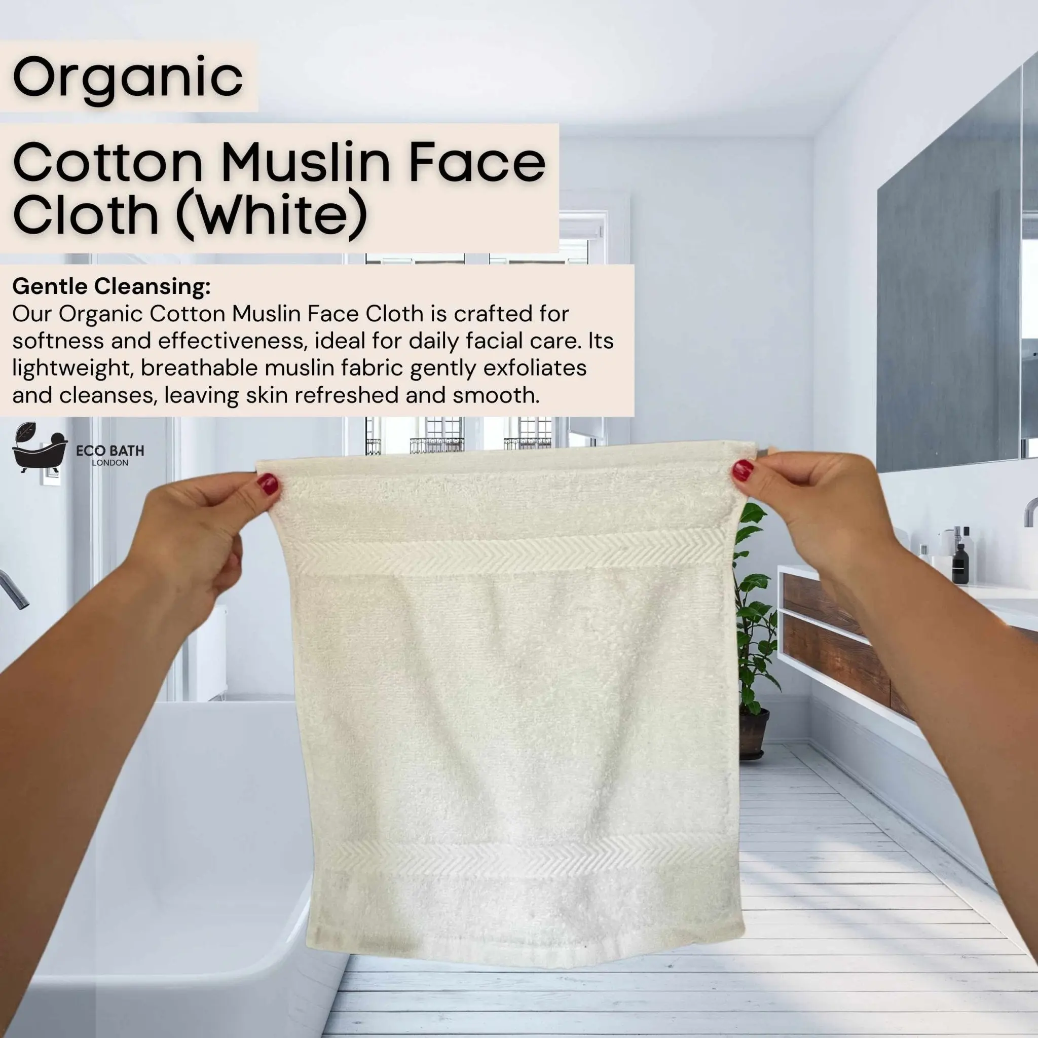 Organic Cotton Face Flannels 30x30cm - Image 2