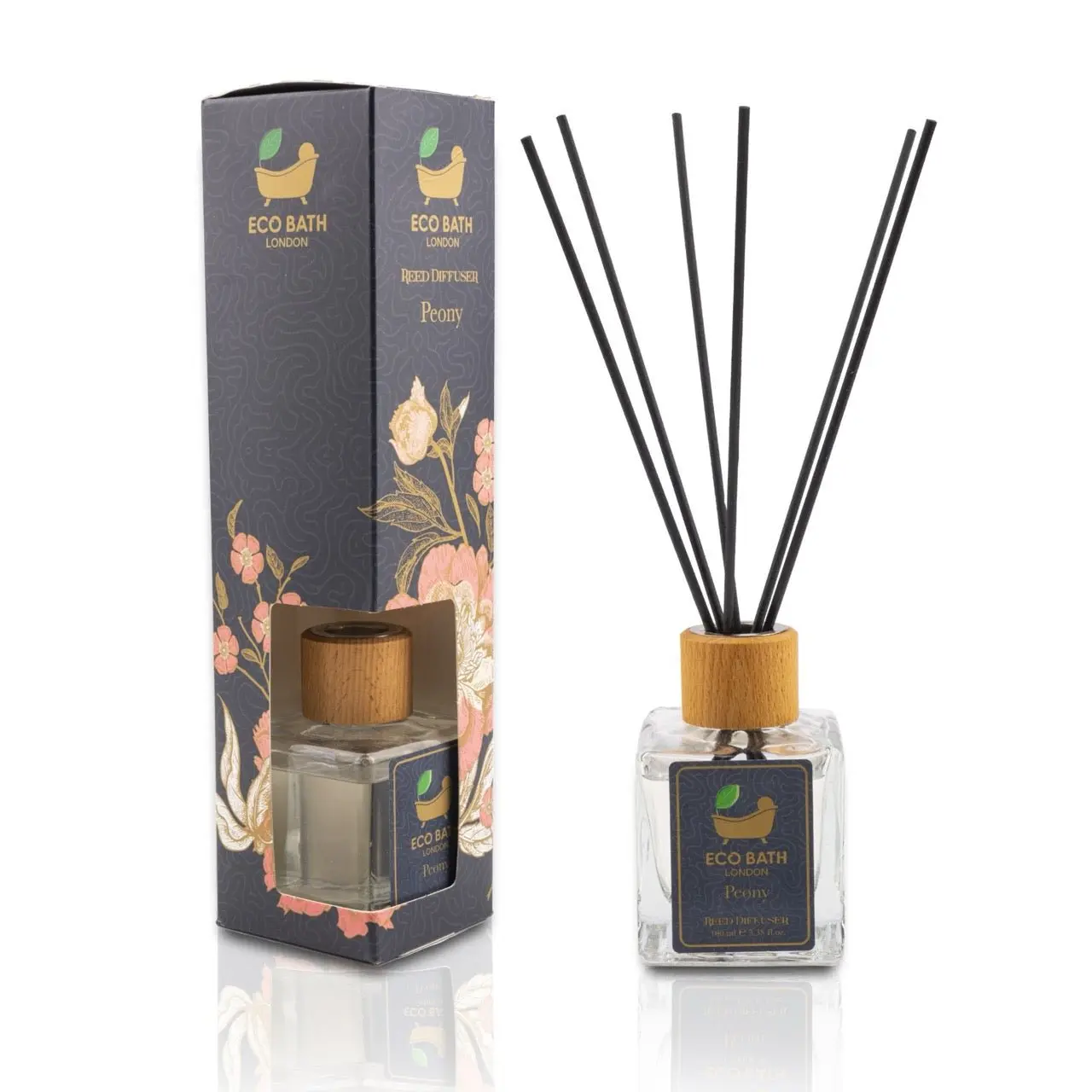 Peony Reed Diffuser - Beautiful Bouquet of Peonies Fragrance, Intensive, Fresh & Long Lasting Room Diffuser, 100ml (3.38 Fl.Oz)