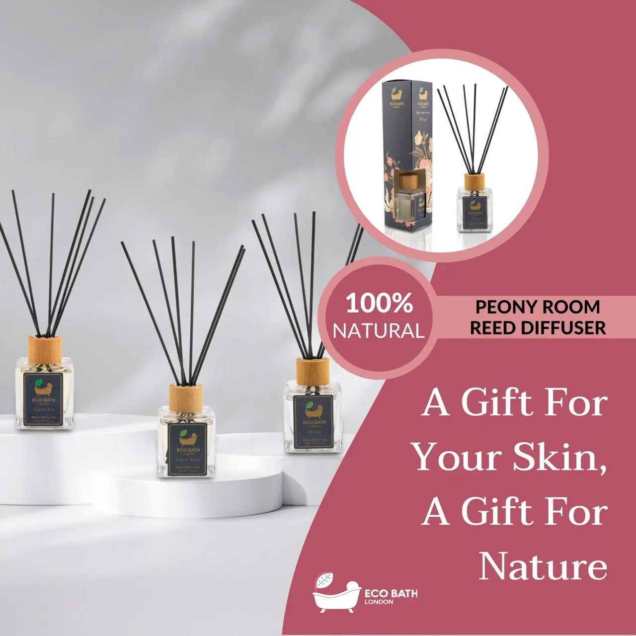 Peony Reed Diffuser - Beautiful Bouquet of Peonies Fragrance, Intensive, Fresh & Long Lasting Room Diffuser, 100ml (3.38 Fl.Oz) - Image 8