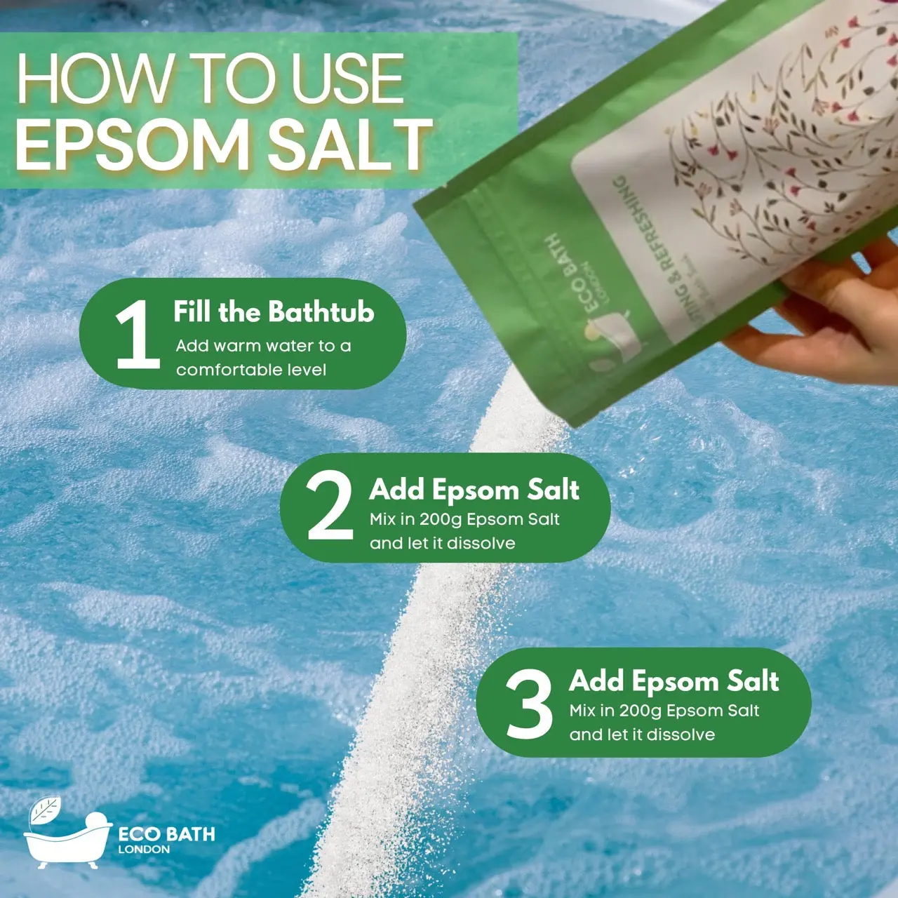 Uplifting and Refreshing Epsom Salt Bath Soak Pouch | 500g & 1000g - Image 6