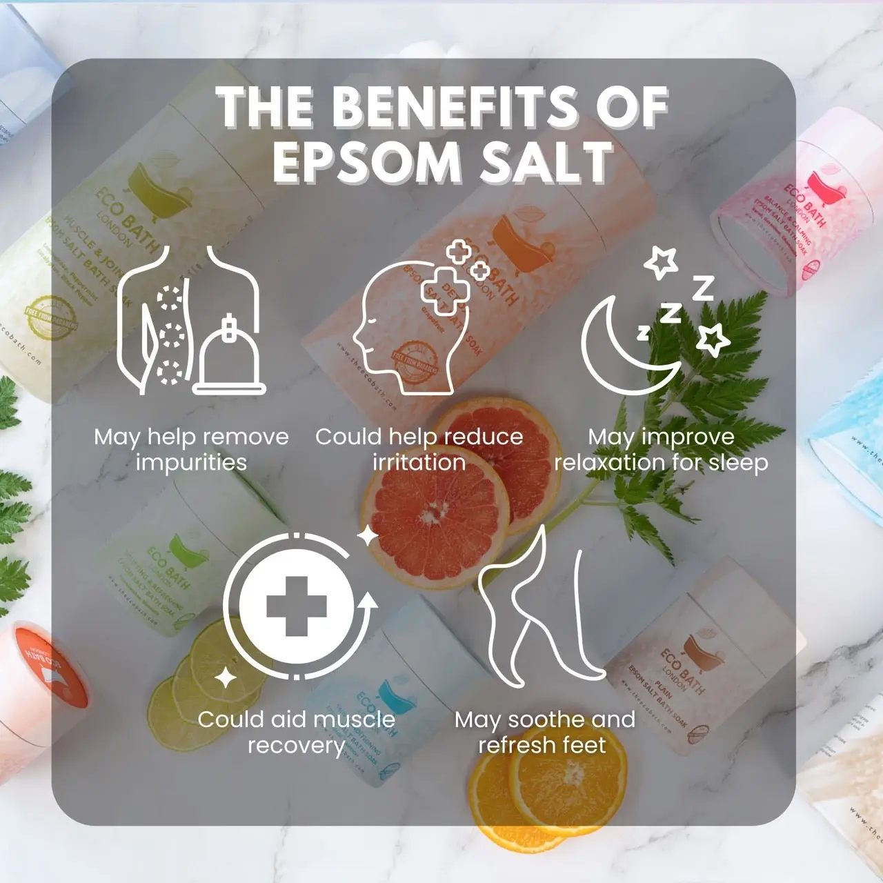 Uplifting and Refreshing Epsom Salt Bath Soak - Tube - Image 4