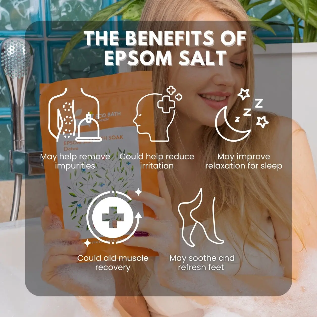 Detox Epsom Salt Bath Soak - Pouch | 500g & 1000g - Image 4