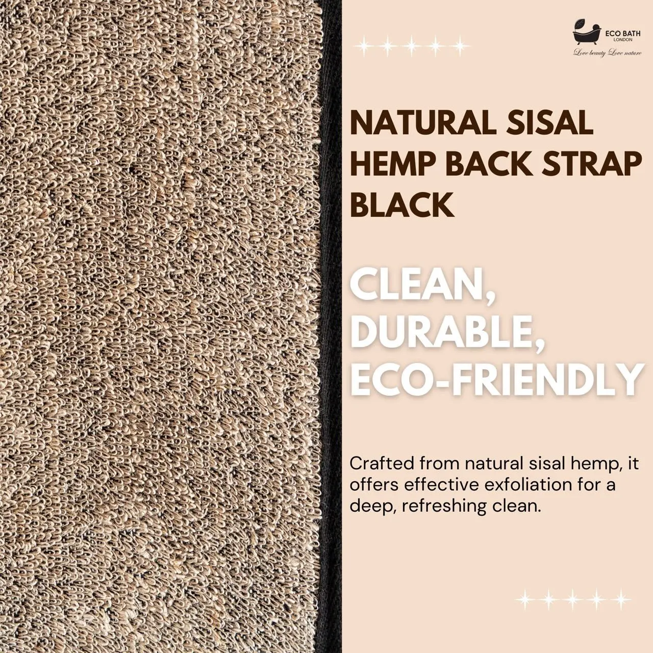 Natural Sisal Hemp Back Strap Black - Image 2