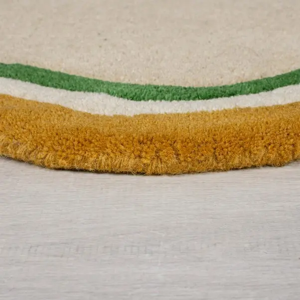 Elements Wave Natural Border Wool Rug - Image 4