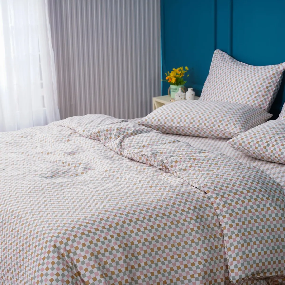 Ella Cotton - Gems Checkerboard Duvet Cover - Image 2